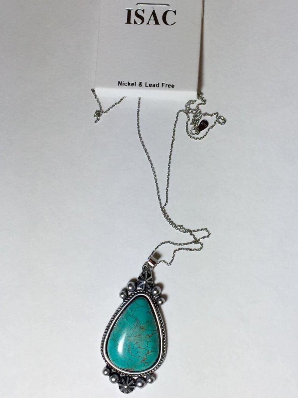 Natural Turquoise Pendant Style Necklace Isac Trading Co.